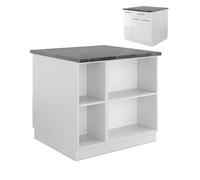 Îlot de cuisine Fame-Line, 90 cm avec tiroir, sans plan de travail, blanc brillant/blanc, Vicco