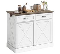 Îlot de cuisine - HOMCOM - meuble de rangement - 2 tiroirs - porte coulissante - bois - 100x50x90cm - blanc et marron antique