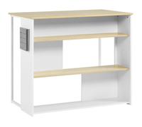 Ilot de cuisine HOMCOM Panneau de particules 105x65x90cm Blanc