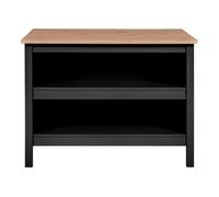 Ilot de Cuisine "Melina" 124cm Noir & Chêne