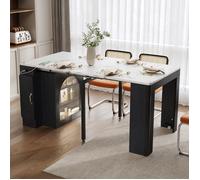 Îlot de cuisine sur roulettes table à manger extensible avec plateau amovible desserte mobile avec multiprises Chariot de
