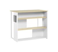 Ilot de cuisine HOMCOM Panneau de particules 105x65x90cm Blanc