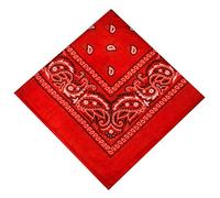 ILOVEDIY Bandana / Foulard carré avec motif cachemire fichu paisley en Coton multi-usages (rouge)