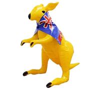 Ilovefancydress Kangaroo gonflable avec cape du drapeau australien 70 cm capable de tenir debout Drapeau australien pour enfants
