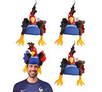 Ilovefancydress Lot de 24 chapeaux de coq français Rugby Accessoire de déguisement France Sport supporters Coupe du monde