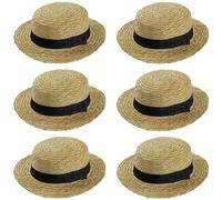 ILoveFancyDress Lot de 6 canotiers avec ruban et nœud noirs