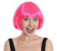 Ilovefancydress Perruque courte pour adulte Style années 20 Rose