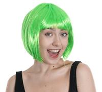 Ilovefancydress Perruque courte pour adulte Style années 20 Vert
