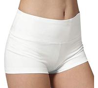 iloveSIA® Short Femme en Coton - Shorty Sportif Élastique Confortable pour Danse, Yoga, Fitness - sous-Robe ou Tenue Décontractée Size Blanc XL