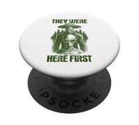 Ils étaient là : Premier OVNI Extraterrestre rétro Cryptid Bigfoot PopSockets PopGrip Adhésif