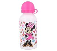 ILS I LOVE SHOPPING - Gourde, bouteille en aluminium pour enfants, 400 ml, avec bec rétractable, pour l’école et le sport (Minnie Mouse)