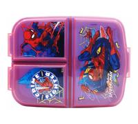 ILS I LOVE SHOPPING Porte-collation scolaire avec 3 compartiments porte-goûter en plastique pour enfants, salle à manger, boîte de lancement, sans BPA pour Spiderman