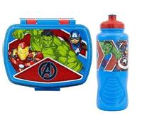 ILS I LOVE SHOPPING Set déjeuner scolaire 2 pièces porte-goûter et bouteille en plastique pour enfants, enfant, goûter, boîte de lancement, sans BPA pour Avengers Hulk
