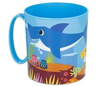 ILS I LOVE SHOPPING Tasse en plastique 350 ml pour micro-ondes avec poignée enfants petit-déjeuner BPA-free (Baby Shark)