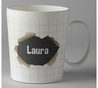 ILS I LOVE SHOPPING Tasse personnalisée avec nom gobelet en plastique 350 ml pour micro-ondes avec poignée petit déjeuner Made in Italy (LAURA)