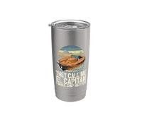 Ils m'appellent El Capitan Je fais un bateau amusant Bateau à moteur Gobelet isotherme en acier inoxydable double paroi