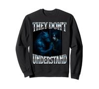 Ils ne comprennent Pas Alpha Wolf Funny Emo Corny Weird Men Sweatshirt