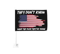 Ils ne savent pas ce qu'ils font ! Drapeau de voiture 30 x 45 cm, personnalisé, à clipser sur une vitre, impre
