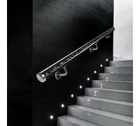 ils Rampes pour escaliers d'intérieur en verre acrylique transparent de 1,5 m - Fixation murale moderne - Kit de supports d'escalier d'intérieur pour balcons et couloirs (500 cm