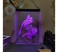 Ils Salon De Beauté Enseigne Au Néon 24 Touches Télécommande Gradation RGB LED Néons pour La Décoration Murale Enseigne Lumineuse USB, Nails