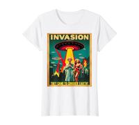 Ils sont Venus à conquérir la Terre T-Shirt Graphique avec Valeur, Femme, Blanc, S