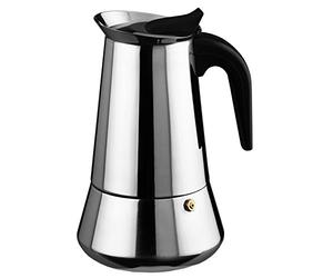 Ilsa Cafetière expresso 6202 Bonkaffe en acier inoxydable pour 2 tasses, acier inoxydable, argent