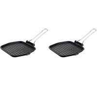 Ilsa Monodietella Grill, en Fonte, Aluminium, Noir, 20x20 cm (Lot de 2)