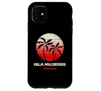 Ilsa Mujeres, Mexique, Coucher de Soleil rétro, Playa Norte Riviera Maya Coque pour iPhone 11