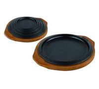 Ilsa Plaque en fonte avec support en bois 25 cm