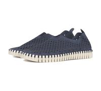 Ilse Jacobsen HORNBÆK | Chaussures Plates pour Femmes | Sneaker à Enfiler en Microfibre recyclée et Semelle en Caoutchouc Naturel antidérapant | Tulip3275 | Navy | 37