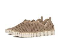 Ilse Jacobsen HORNBÆK | Flache Damen-Schuhe | Slip-on Sneaker mit Recyceltem Mikrofaser-Material und Rutschfester Natur-Gummisohle | Tulip3275 | Leicht Atmungsaktiv Umweltfreundlich | Latte | 36