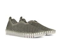 Ilse Jacobsen HORNBÆK | Flache Damen-Schuhe | Slip-on Sneaker mit Recyceltem Mikrofaser-Material und Rutschfester Natur-Gummisohle | Tulip3275 | Leicht Atmungsaktiv Umweltfreundlich | Army | 36