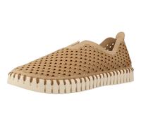 Ilse Jacobsen HORNBÆK | Flache Damen-Schuhe | Slip-on Sneaker mit Recyceltem Mikrofaser-Material und Rutschfester Natur-Gummisohle | Tulip3275 | Leicht Atmungsaktiv Umweltfreundlich | Latte | 38