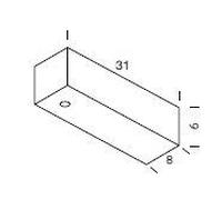 Ilti Luce Driver Avec 1 Trou 31x8x6 cm Noir