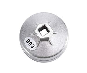 iltre à huile 74mm 14 cannelures iltre à huile outil de suppression de prise 903 aluminium argenté adapté aux voitures d'origine