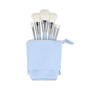 Ilu - Set de 6 Pinceaux Maquillage Doux Synthétiques Avec Pochette de Rangement Voyage Pour Poudre Bronzer Yeux Mélangeur Cosmétique Vegan Entretien Ergonomique