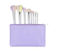 Ilu - Set de Pinceaux Maquillage Licorne 8 Pièces Avec Sac Cuir Vegan Pinceaux Doux Pour Visage et Yeux Application Facile Contouring Smoky Eye Blush Fond de Teint Accessoires Beauté