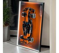 iLuane Tableau mural pour ensemble de construction de voiture LEGO Technic McLaren MCL39 42228, objets de collection pour adultes, décoration de chambre ou de bureau pour homme et femme, éclairage LED