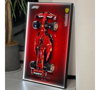 iLuane Tableau mural pour Lego Technic Ferrari SF-24 F1 - Kit de construction 42207 avec lumières LED - Support mural pour adulte - Décoration de maison ou de bureau (voiture non incluse)
