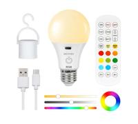 Ilumos Ampoule LED Rechargeable Intelligente RGB E27 Télécommande 9W(1PCS)
