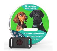 Ilumos Collier Anti-puces réglable for Animaux de Compagnie avec huiles essentielles - Protection Naturelle Anti-puces et tiques for Chiens et Chats (1/2 pièces)(Black,1pc)
