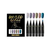 Ilumos Ensemble de stylos à vernis à ongles 6 couleurs, manucure à faire soi-même brillante à pigments élevés(SKU 03)