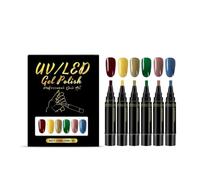 Ilumos Ensemble de stylos à vernis à ongles 6 couleurs, manucure à faire soi-même brillante à pigments élevés(SKU 06)