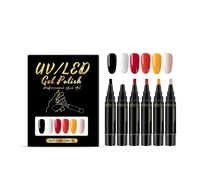 Ilumos Ensemble de stylos à vernis à ongles 6 couleurs, manucure à faire soi-même brillante à pigments élevés(SKU 05)