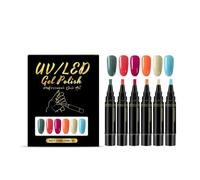 Ilumos Ensemble de stylos à vernis à ongles 6 couleurs, manucure à faire soi-même brillante à pigments élevés(SKU 04)