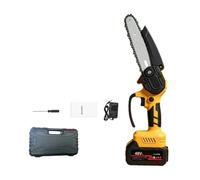 Ilumos Mini tronçonneuse sans fil de 6 pouces, scie à chaîne électrique portative rechargeable avec étui de rangement et chaîne de rechange
