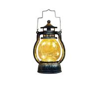 Ilumos Rétro LED Lanterne Veilleuse Vintage Château Lampe Suspendue Décor(F-Bronze Gold)