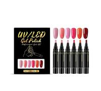 Ilumos Stylos d'art d'ongle 6 couleurs pigment élevé imperméables for manucure débutant(SET 1)