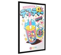 Ilustrata Poster de thé aux bulles de la mort, Rose/bleu/jaune, 91.5cm x 61cm x 0.1cm