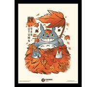 Ilustrata - Poster encadré "Mon voisin l'automne" PM8146 (40 cm x 30 cm) (Orange/Blanc)